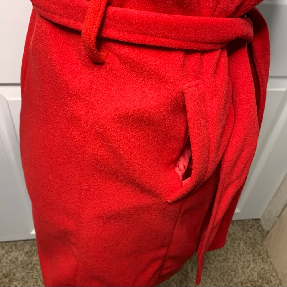 Love Tree Red Belted Wrap Coat - Picture 3 of 8